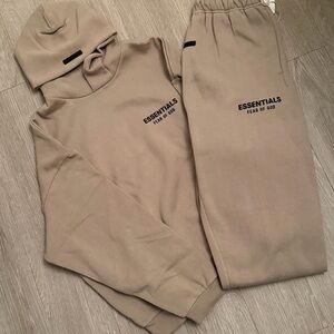 Essentials Tan Hoodie and Sweatpants Set